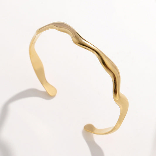 Simple Titanium Steel Wavy Stainless Steel Bracelet